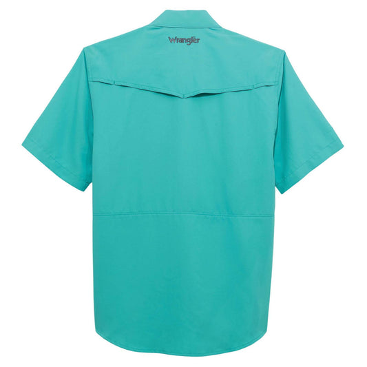 ATG -x- Wrangler® Short Sleeve Western Performance Shirt - Latigo Bay Solid - White Owl Creek Boutique