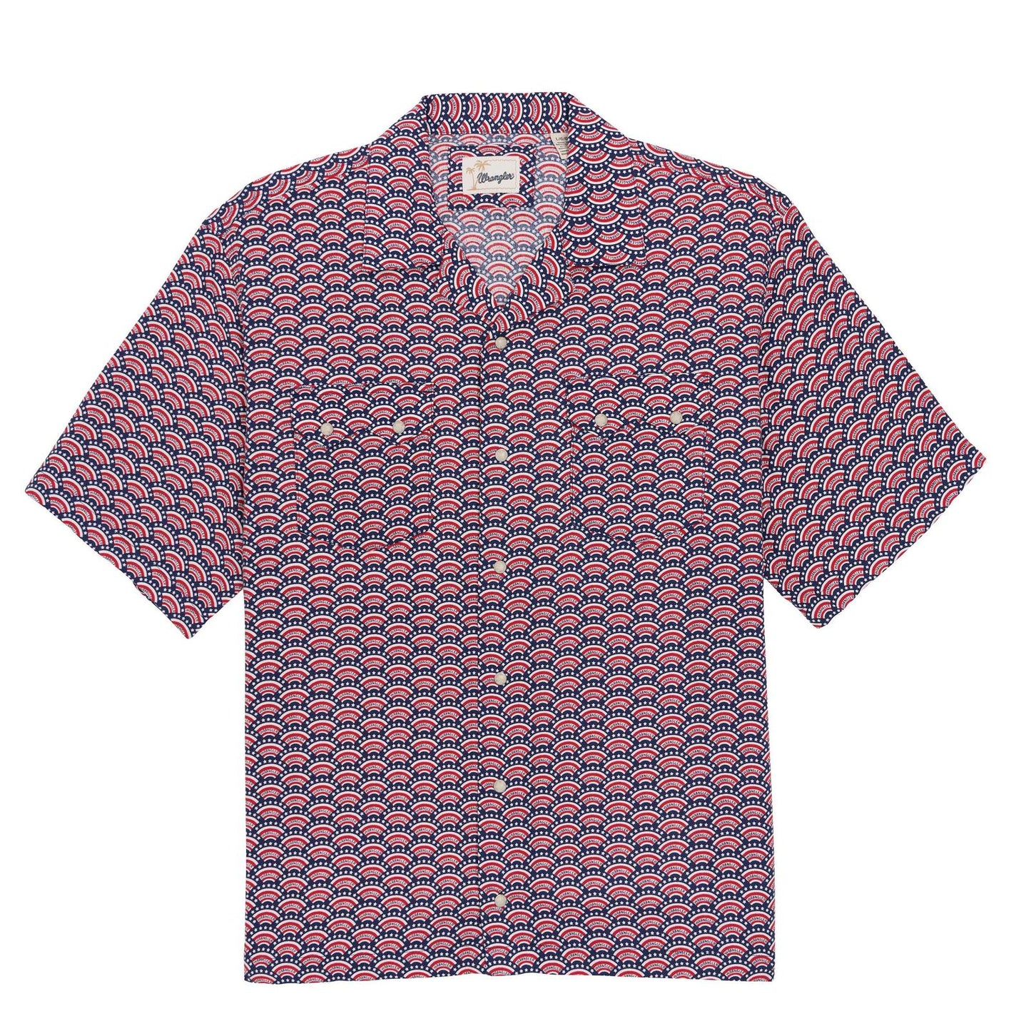 Wrangler® Coconut Cowboy Short Sleeve Shirts - Snaps - Red/Blue - 112378982 - White Owl Creek Boutique
