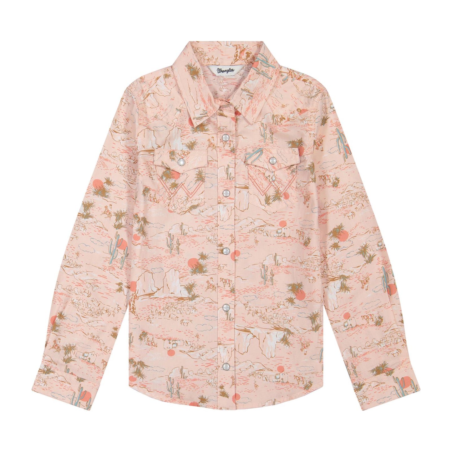 Wrangler Girls Western Snap Shirt Desert