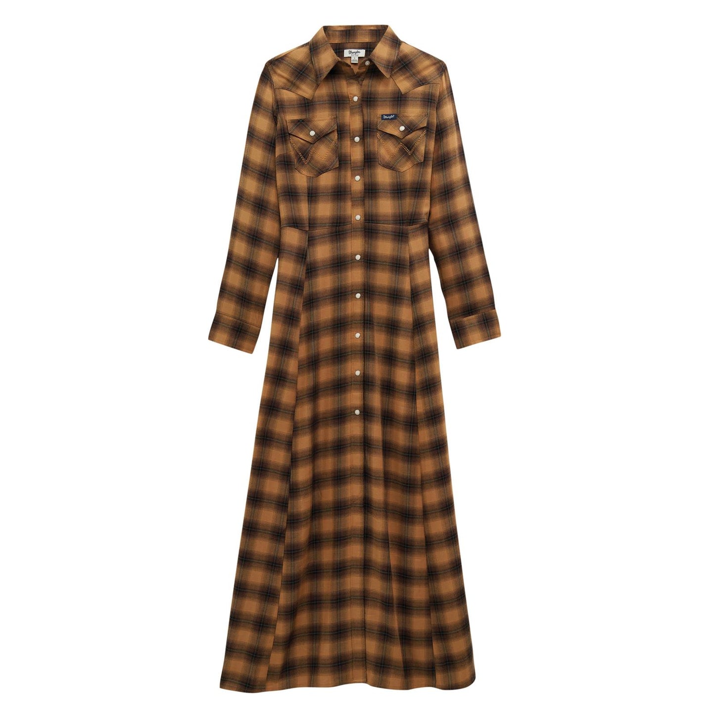 Wrangler Retro® Vintage Maxi Shirt Dress - Brown