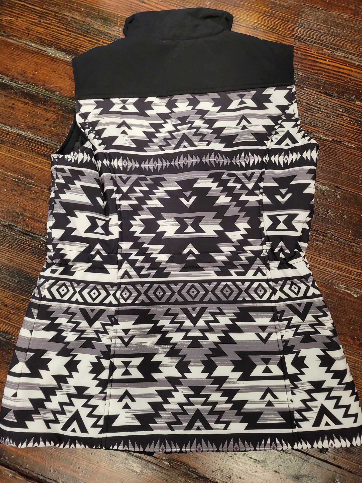 Black Shell Aztec Vest