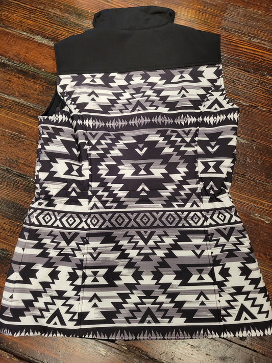 Black Shell Aztec Vest