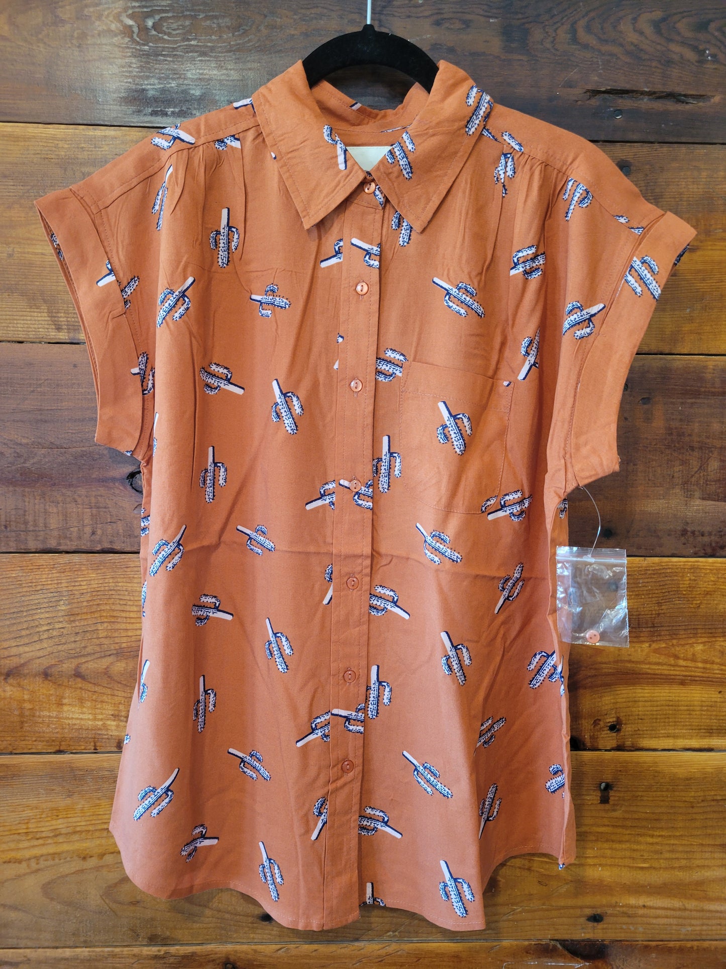 Cactus Short Sleeve Button Up Shirt