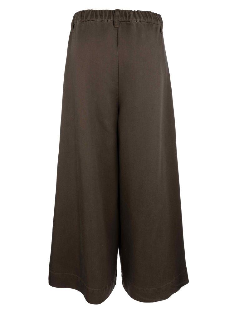 Brown wide-leg pants on a white background