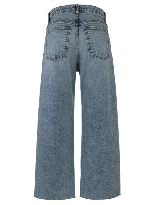 Blue jeans on a white background