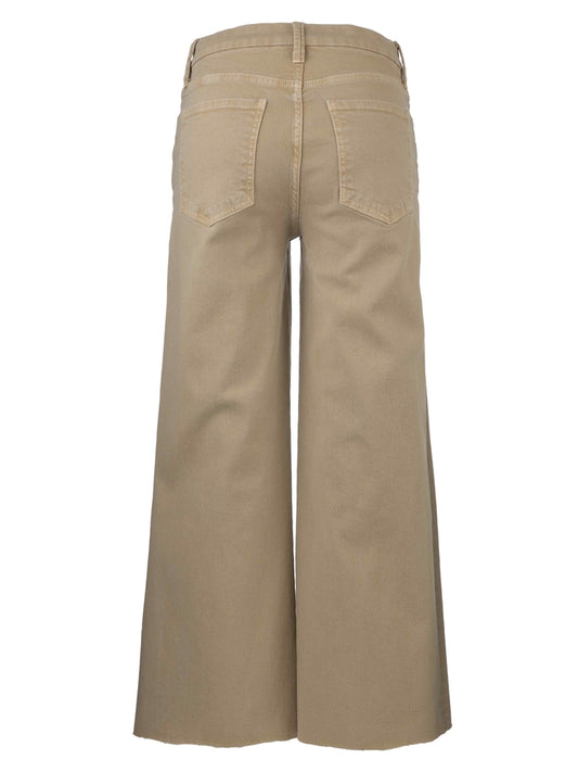 Beige wide-leg pants on a white background