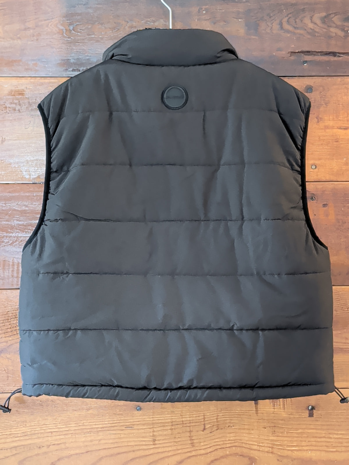 Women's Reversible Polyfill Sherpa Crop Vest - Black