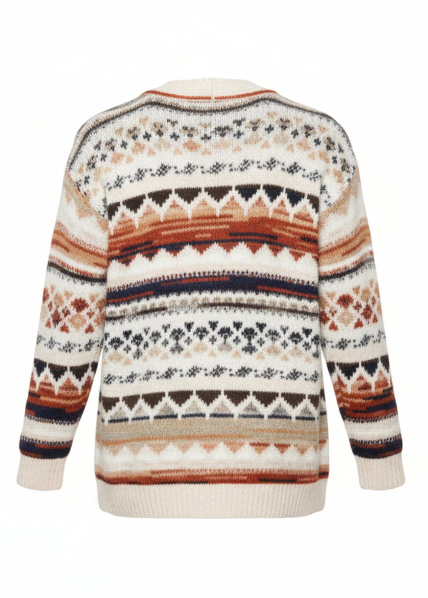 back view of cozy cardigan with pockets