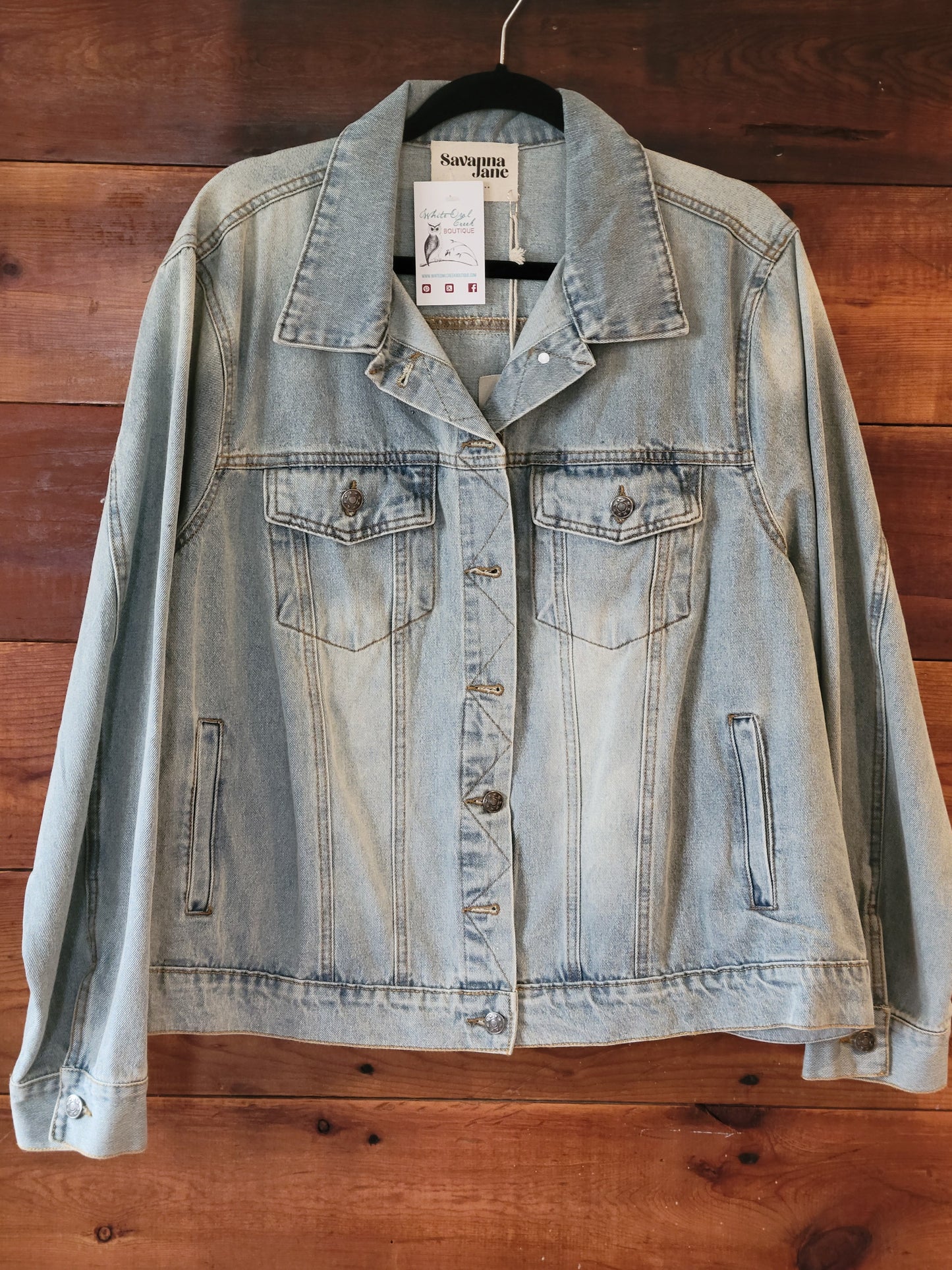 Embroidered Light Denim Jacket