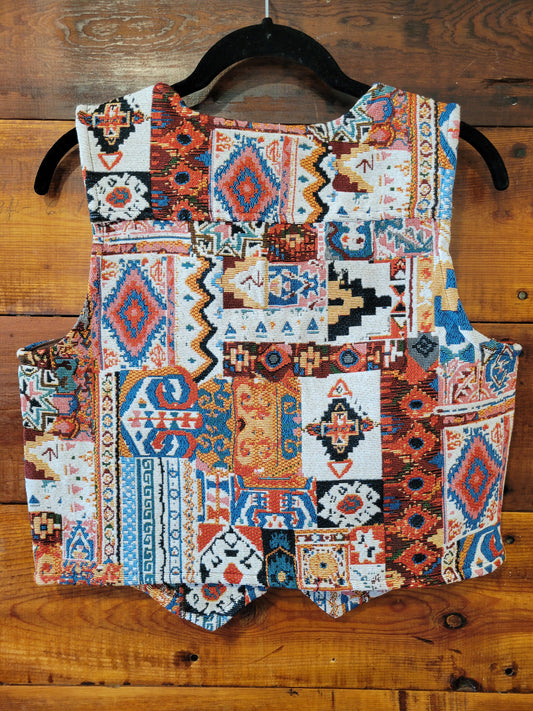 Aztec Blue Waved Vest