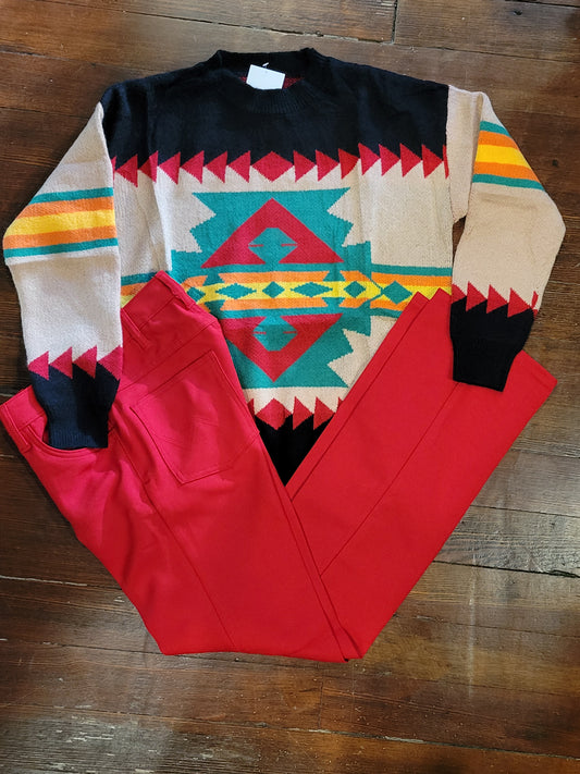 Black Aztec Sweater