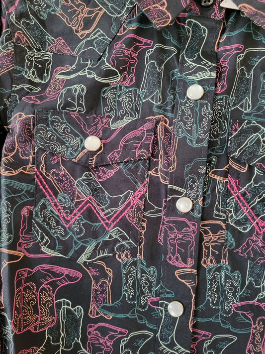 Black Boots Snap Shirt