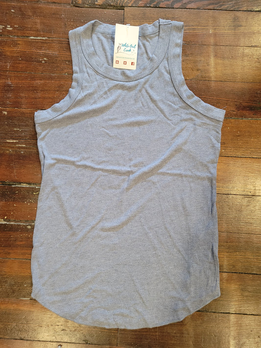 Ribbed High Neck Tank