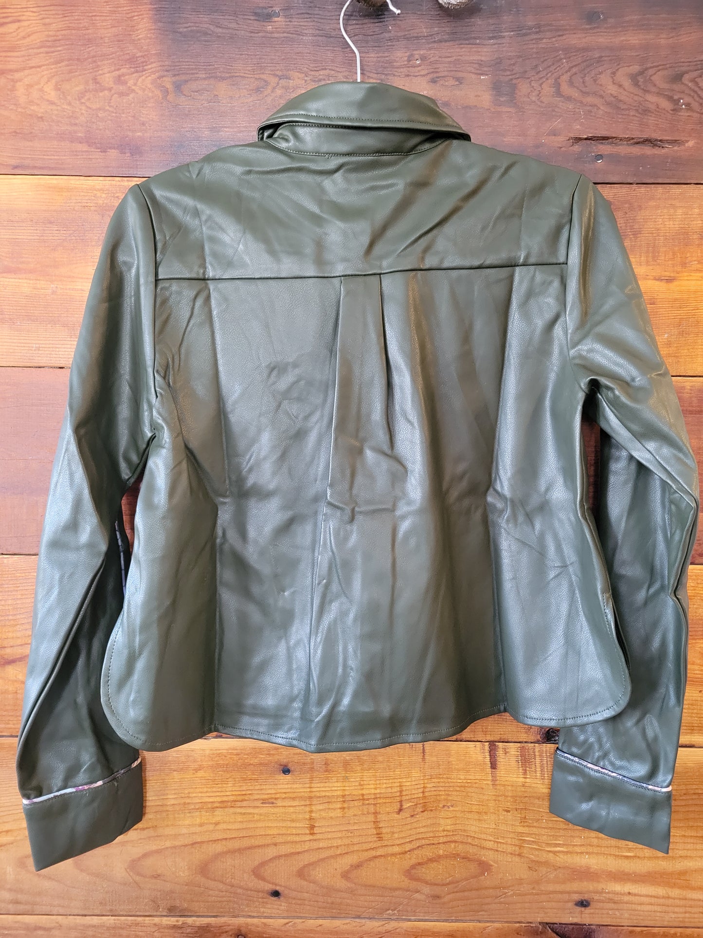 Green Faux Leather Jacket