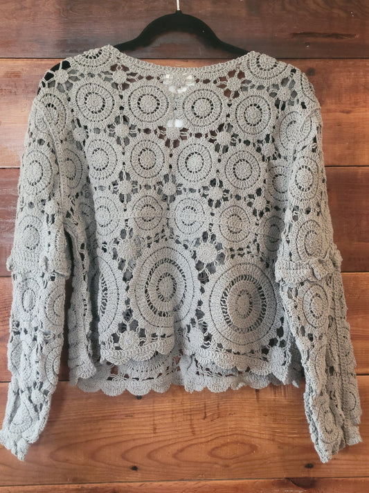 VNeck Crochet Cardi