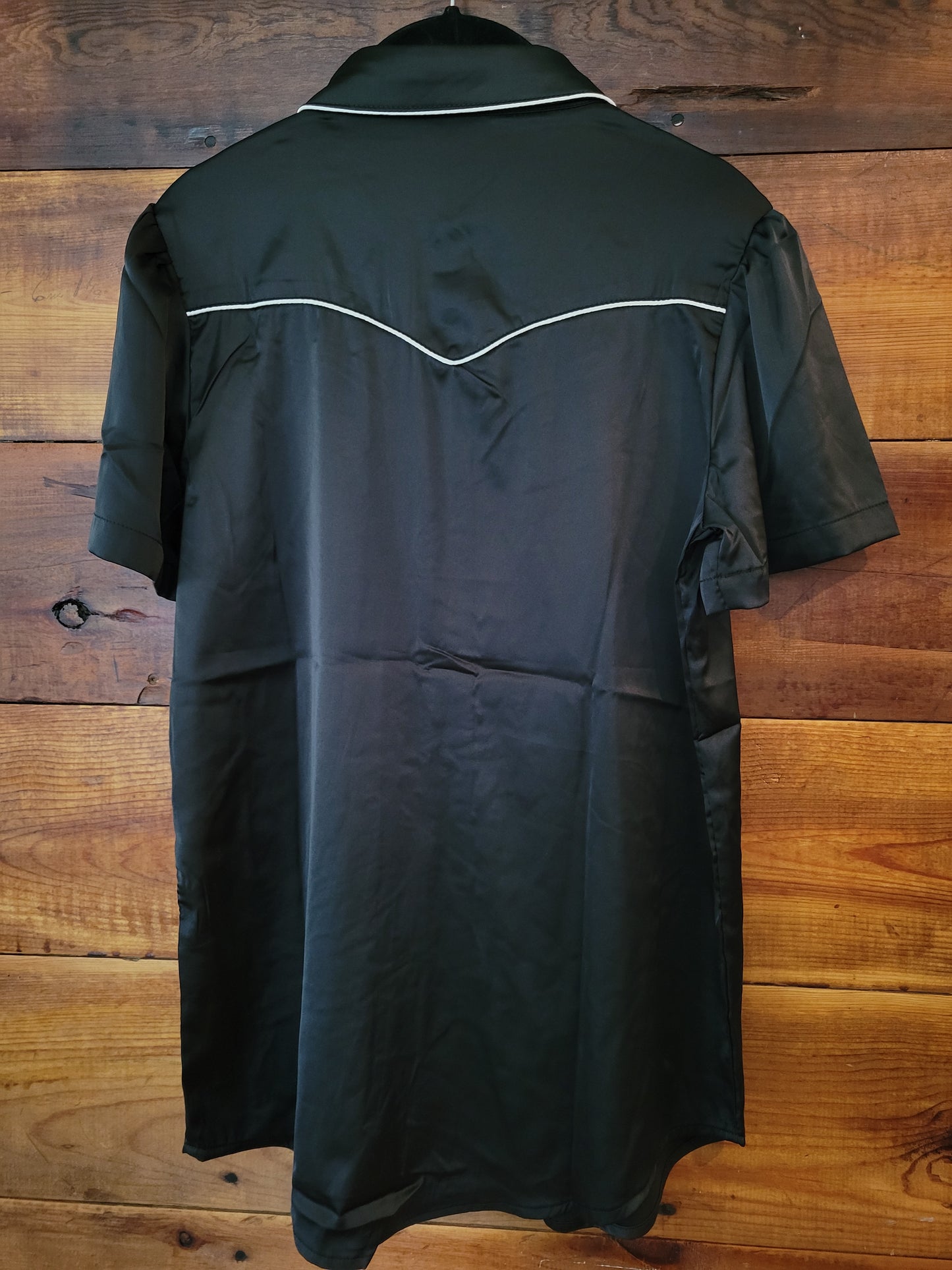 Black Satin Pearl Snap