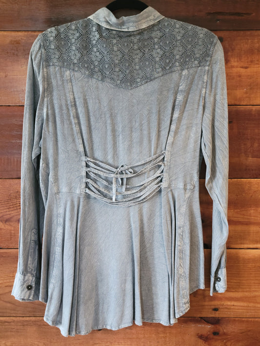 Tie Backed-Light Blue : Medium