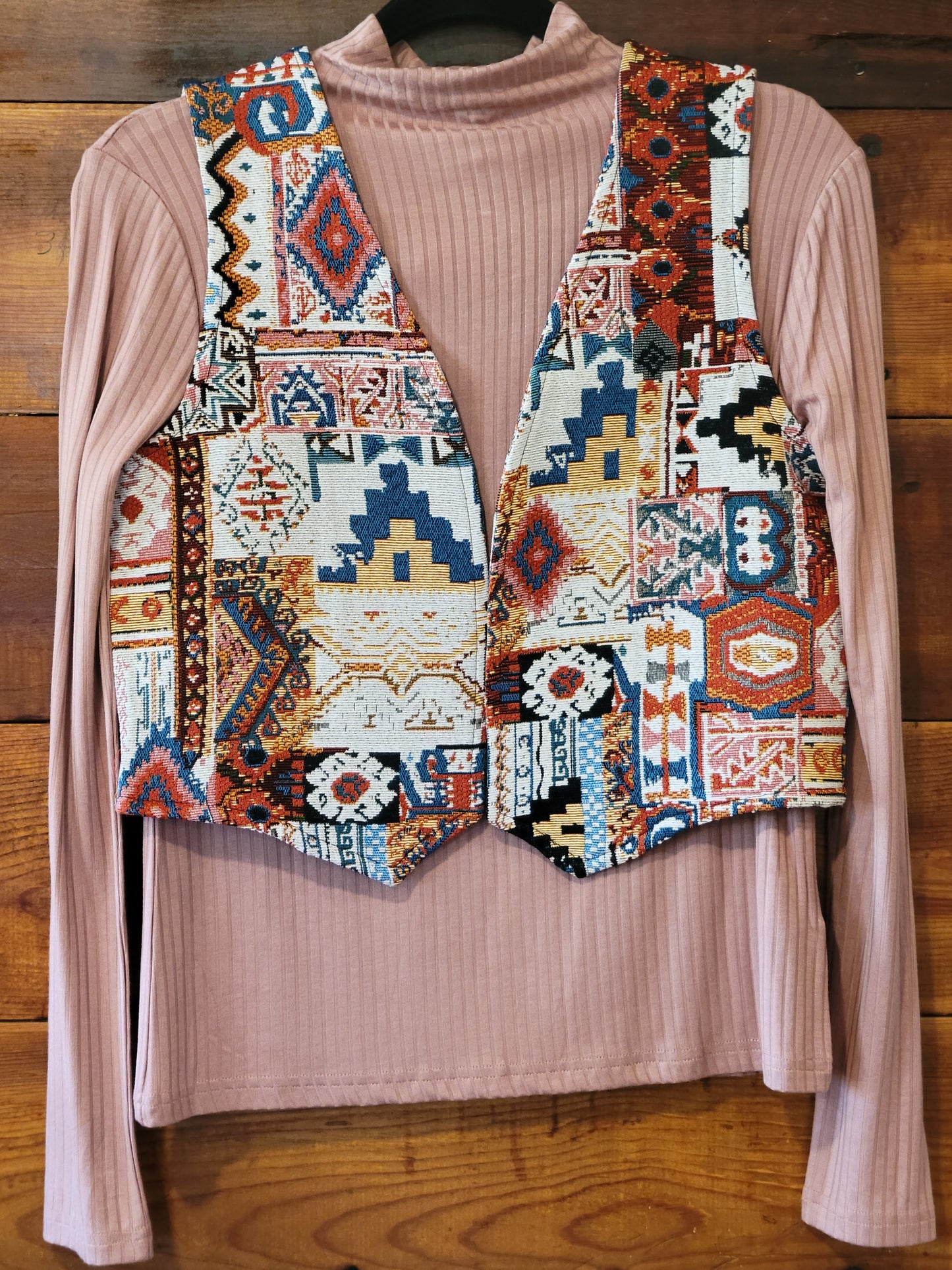 Aztec Blue Waved Vest