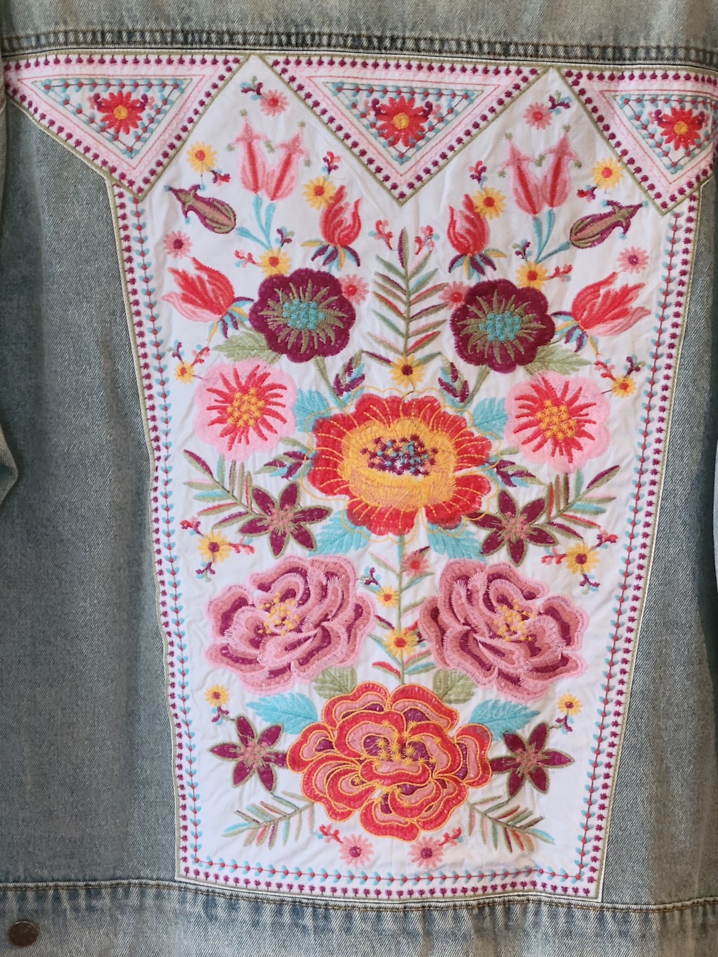 Embroidered Light Denim Jacket - White Owl Creek Boutique