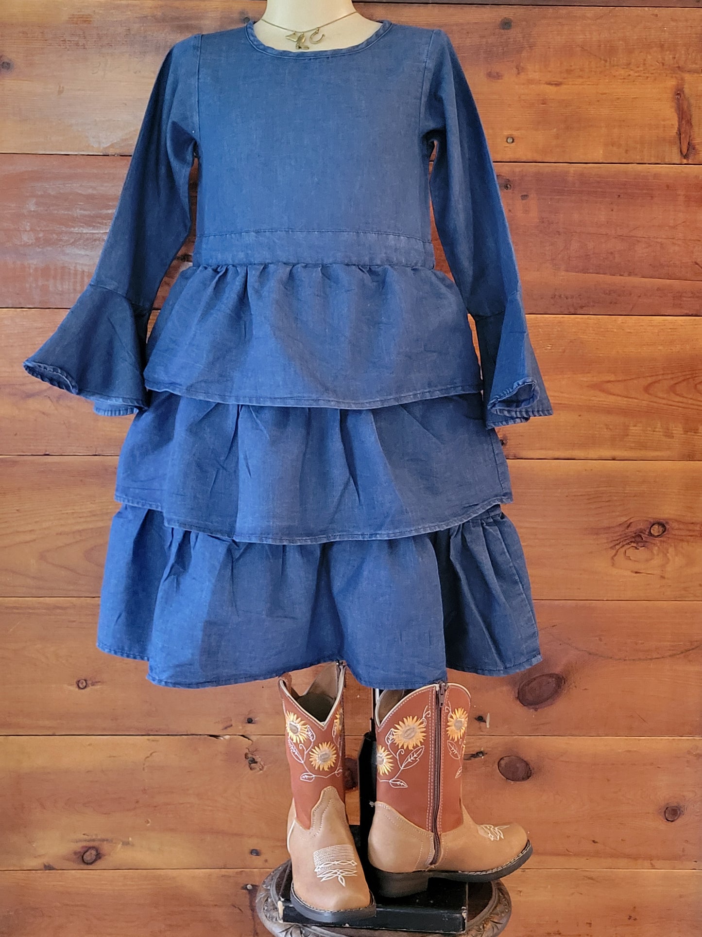 Denim Ruffle Dress