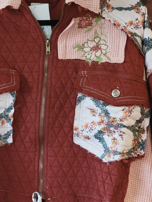 Brick Quilted Jacket - White Owl Creek Boutique