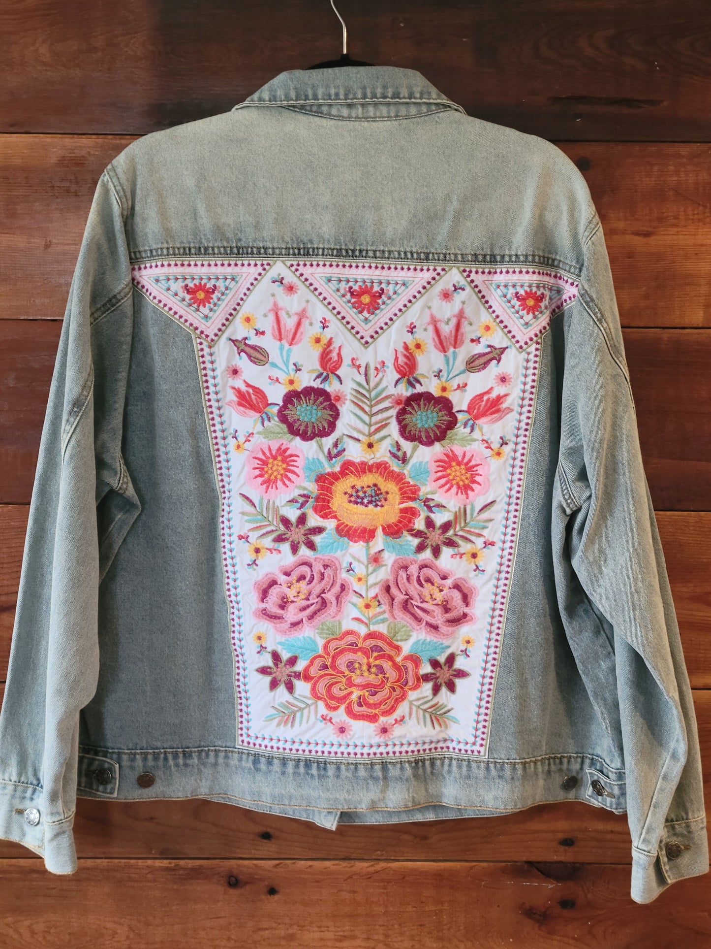 Embroidered Light Denim Jacket