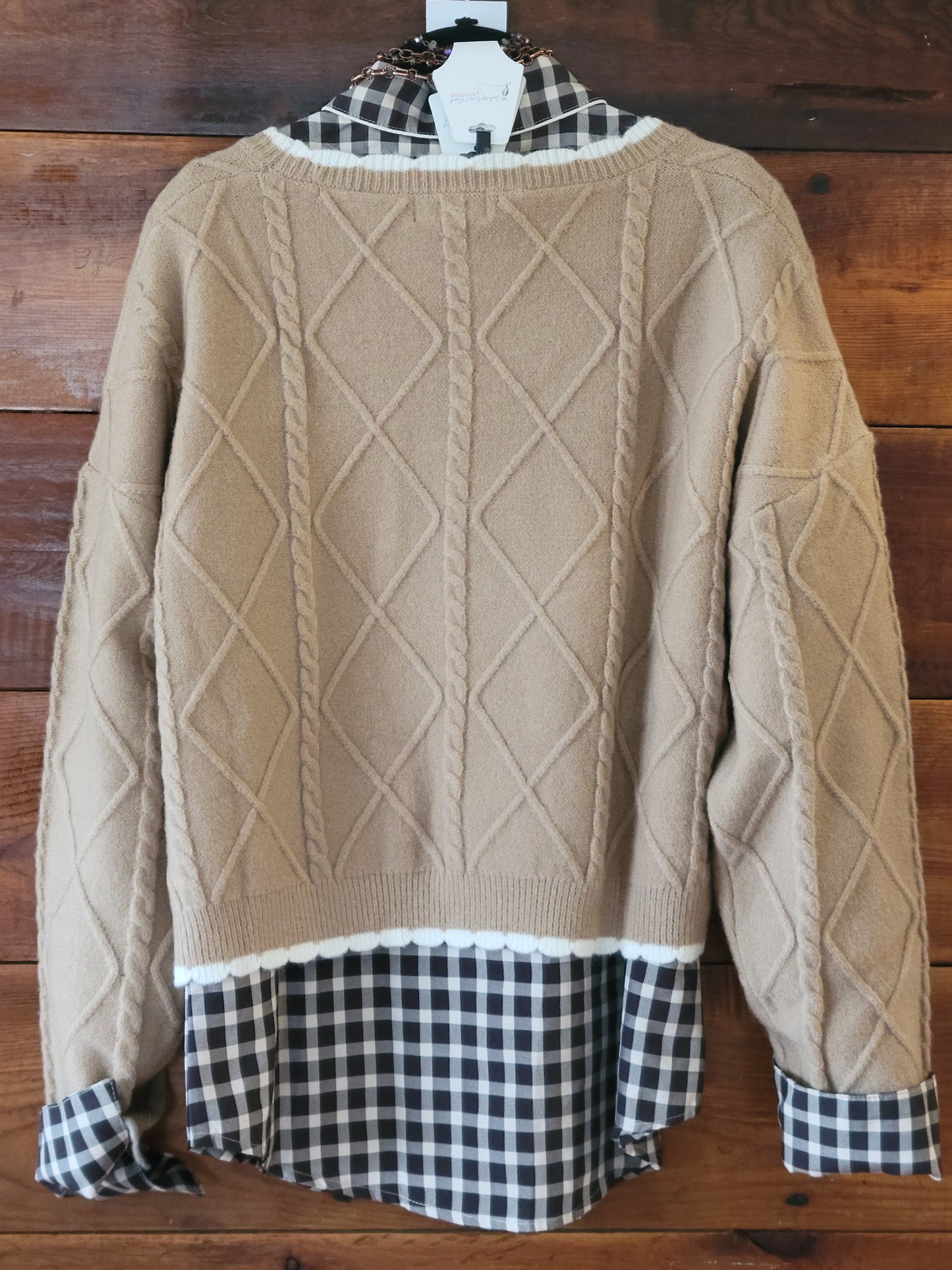 Diamond Cable Knit Cropped Sweater - White Owl Creek Boutique