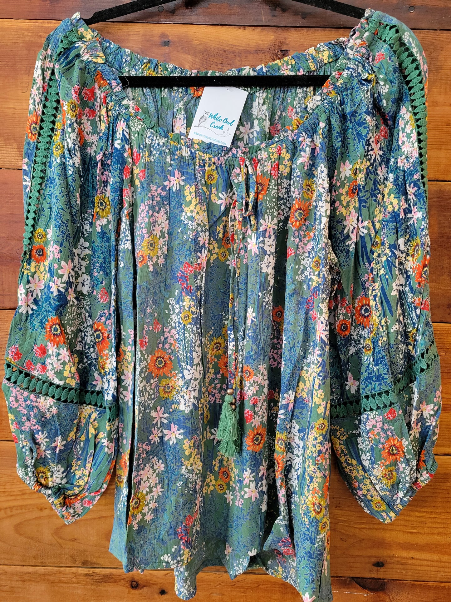 Floral Crochet Inset Top