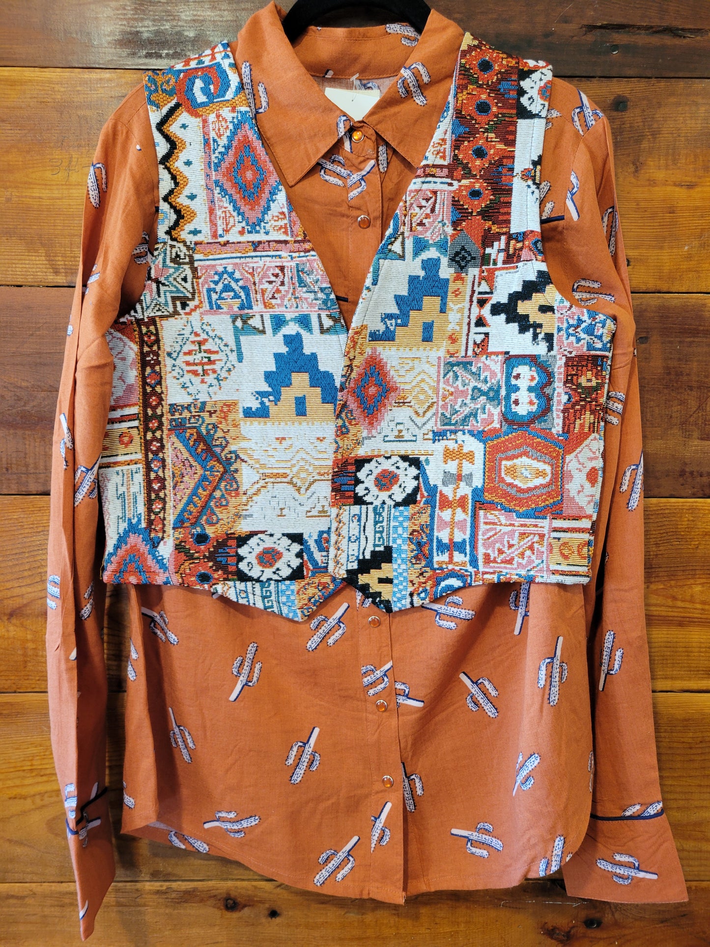Aztec Blue Waved Vest