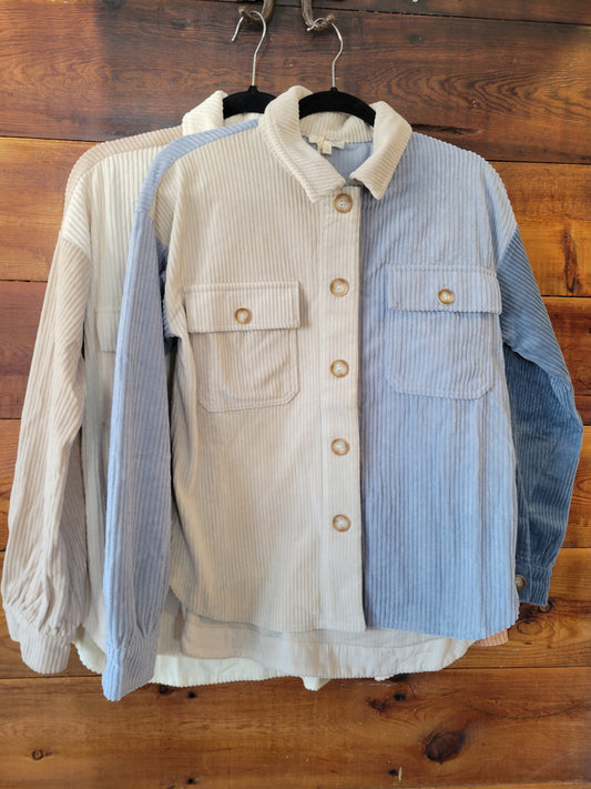 Block Corduroy Shacket
