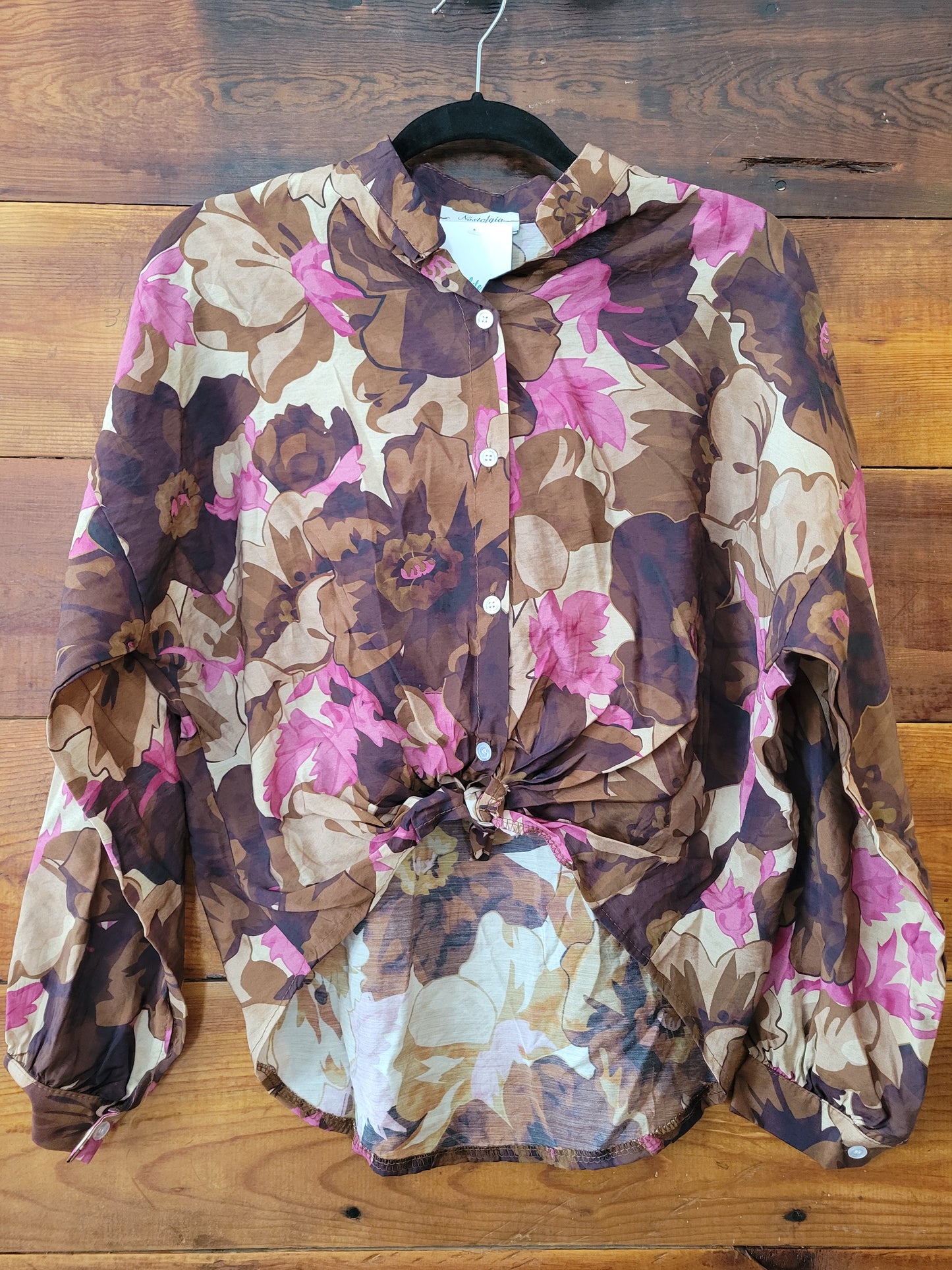 Brown Pink Floral