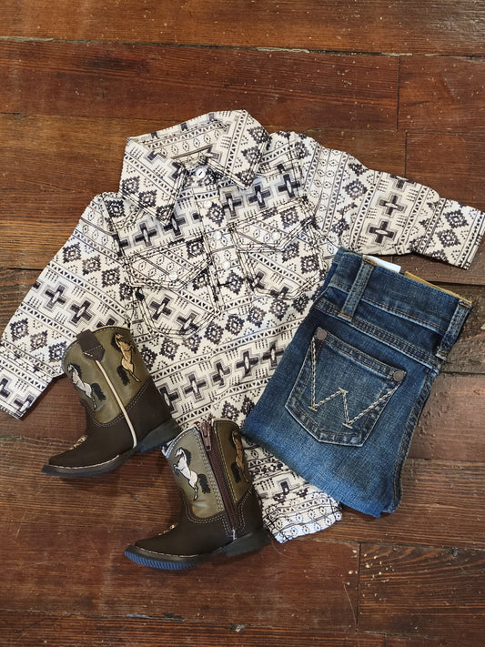 Western Snap Onsie - White Owl Creek Boutique