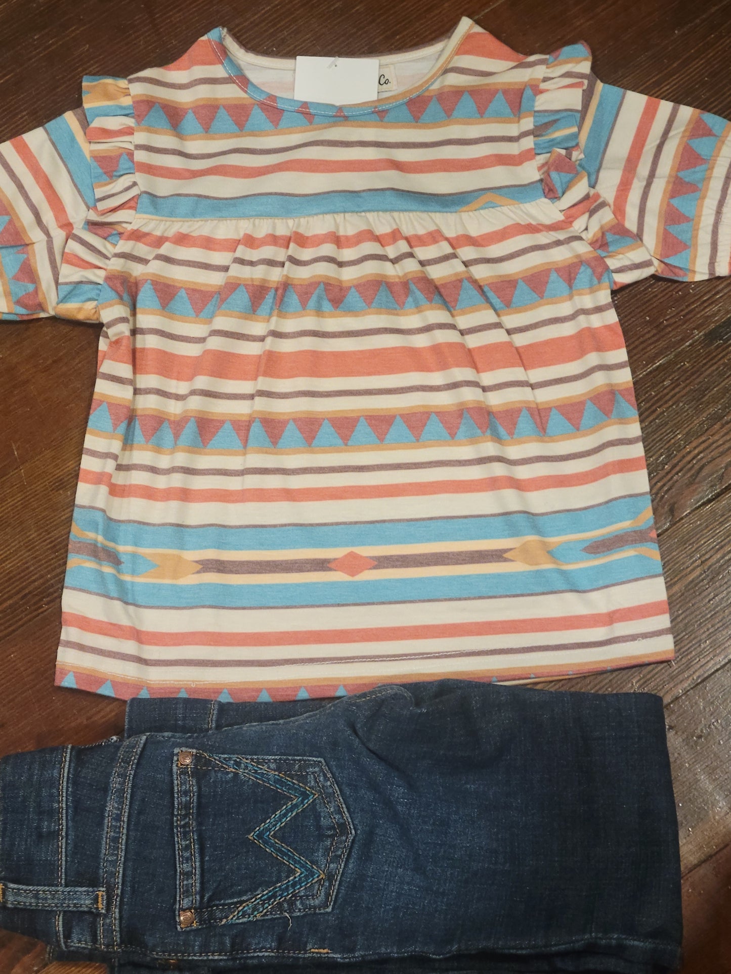 Girls Ruffle Sleeve Top