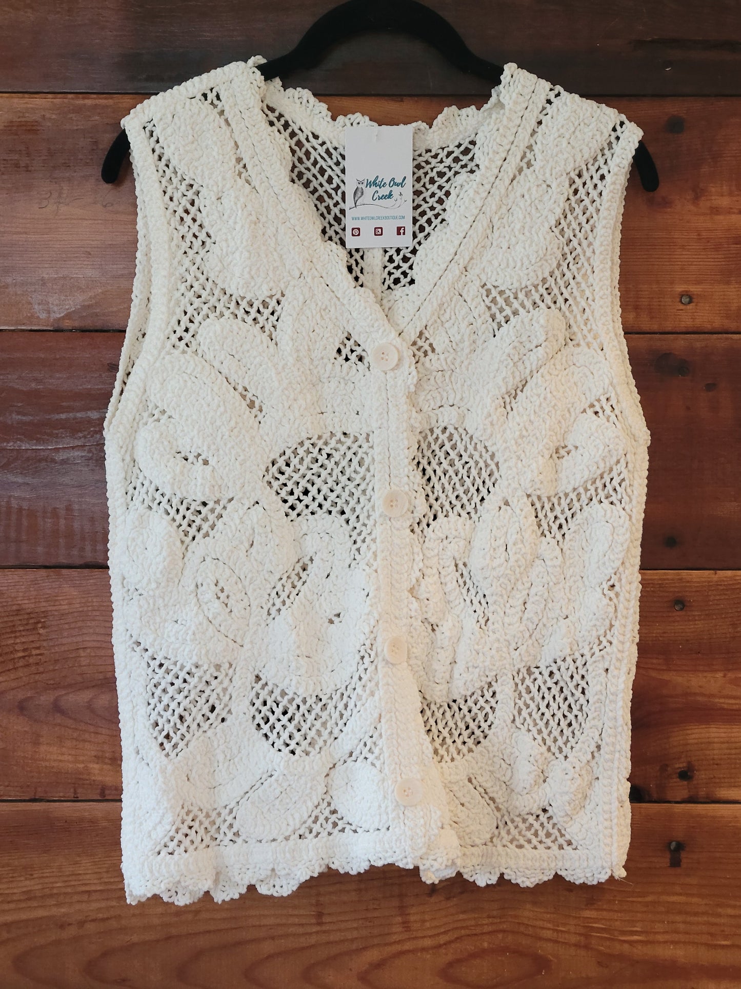 Button Cream Vest