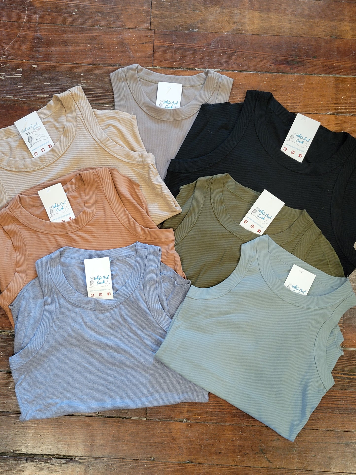 Ribbed High Neck Tank