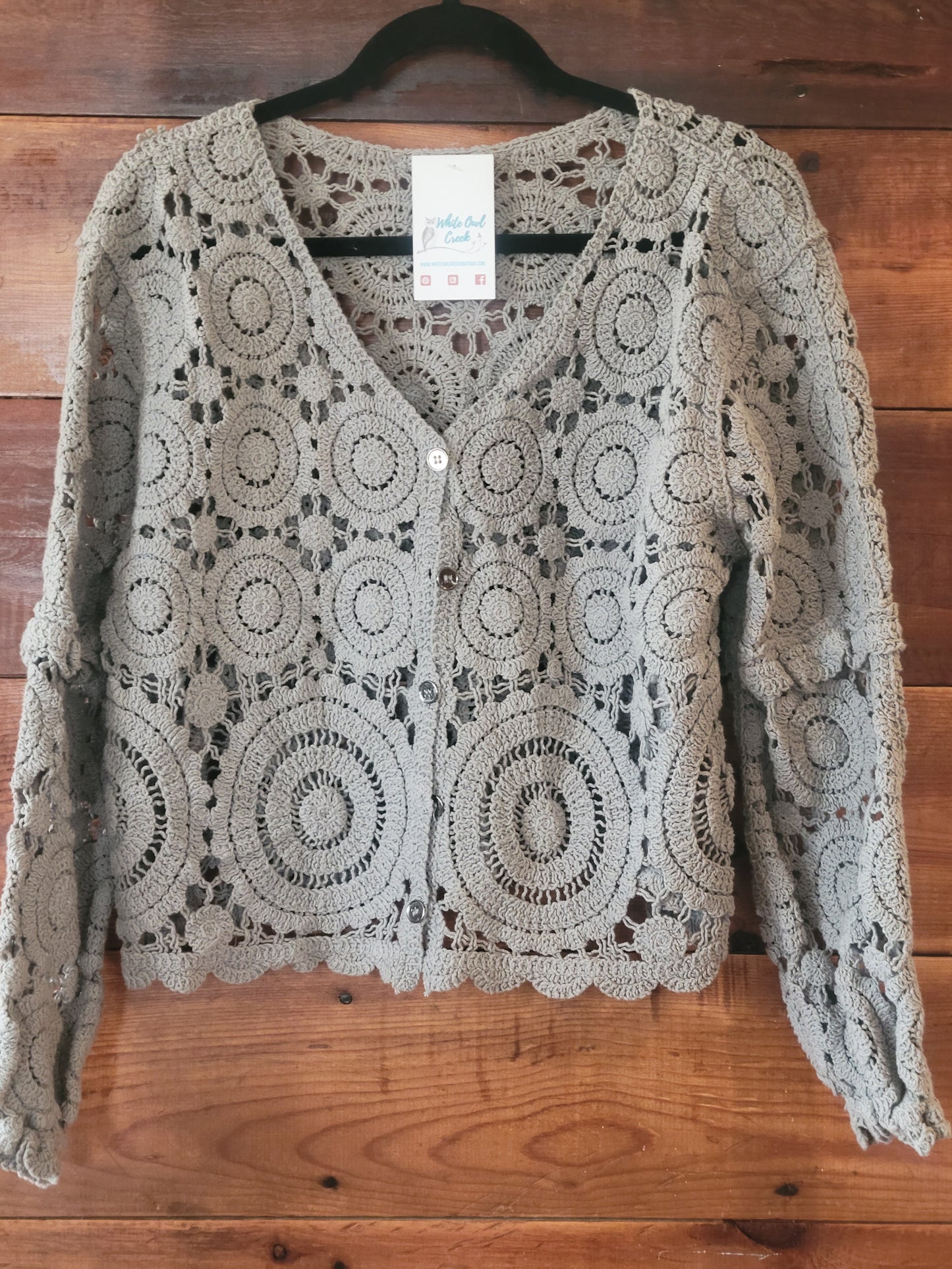 VNeck Crochet Cardi