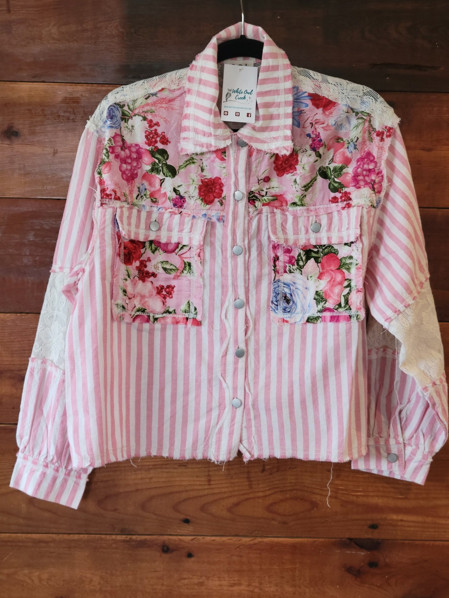 Pink Floral Stripe