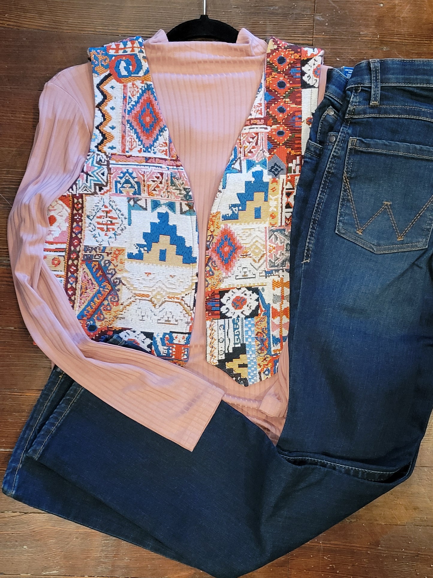 Aztec Blue Waved Vest