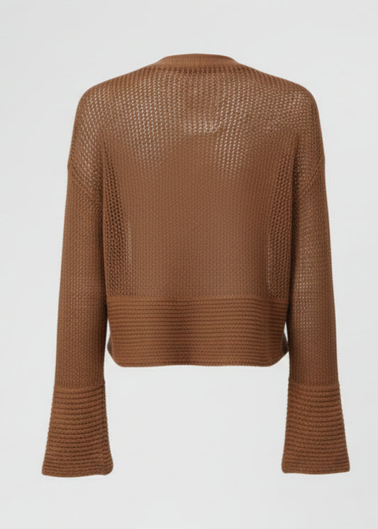 a brown sweater on a plain background