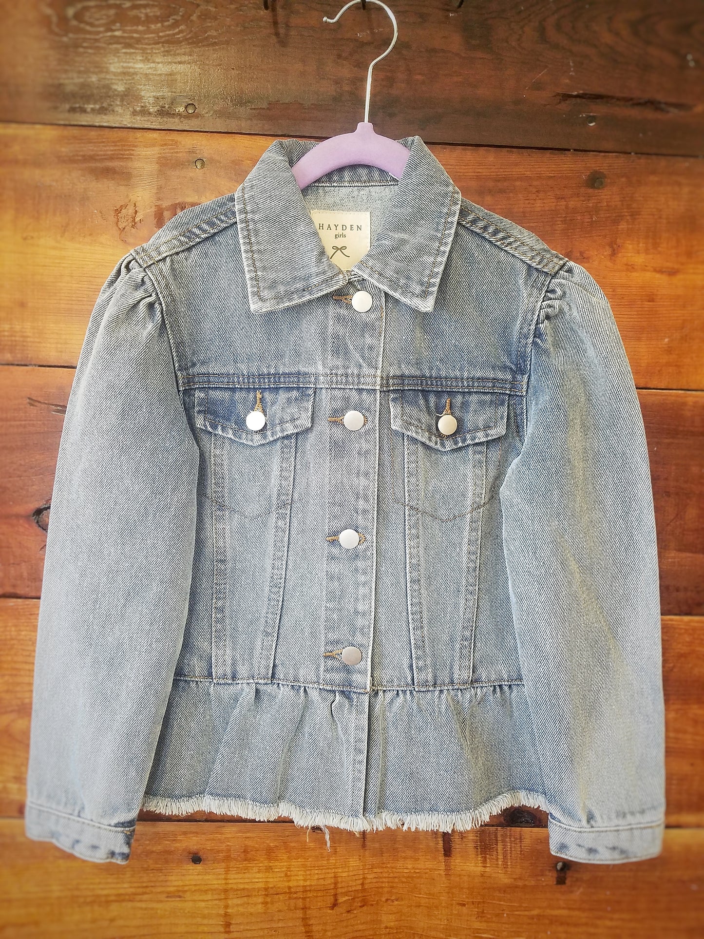 Denim Ruffle Jacket - White Owl Creek Boutique