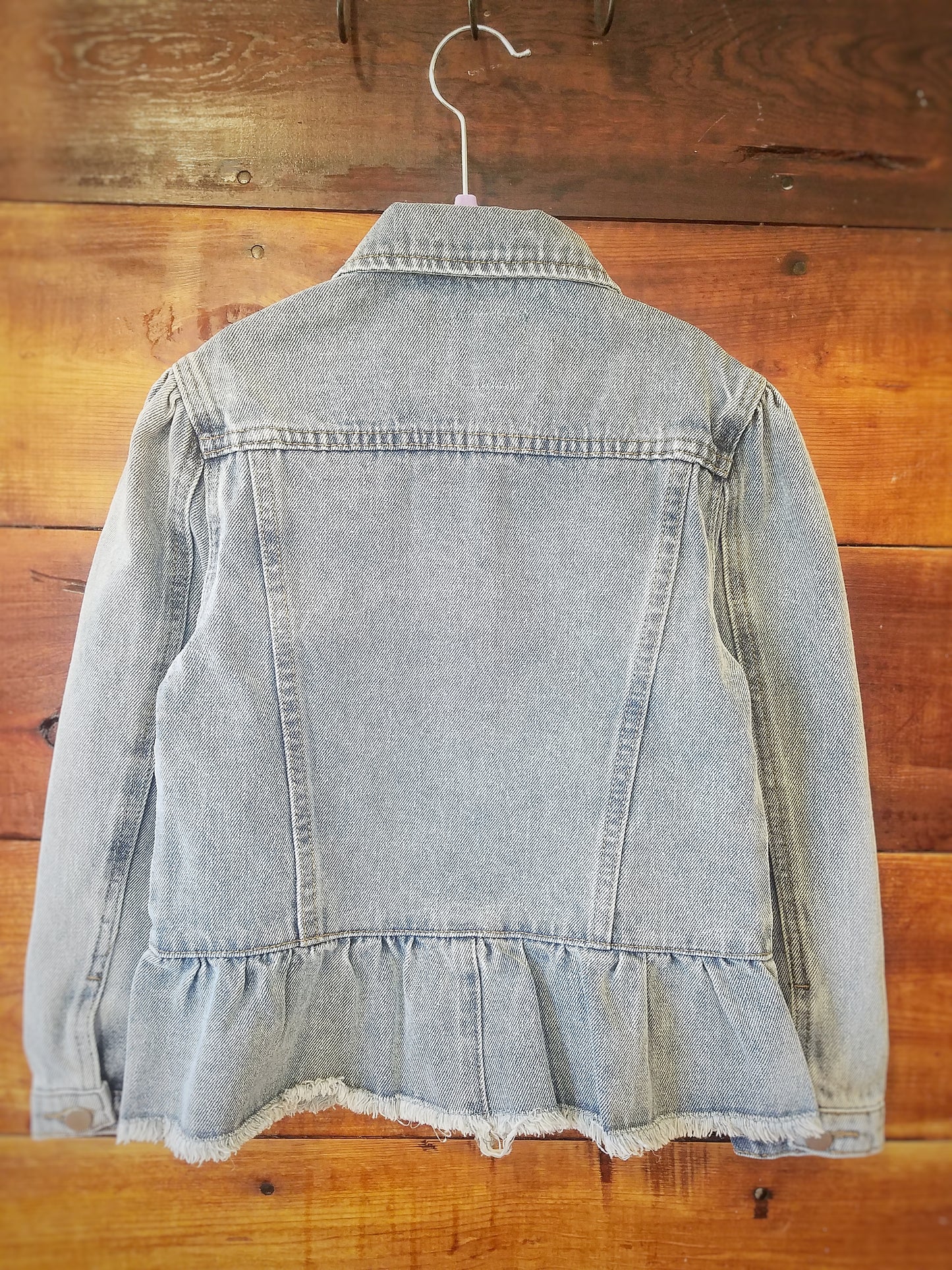 Denim Ruffle Jacket - White Owl Creek Boutique