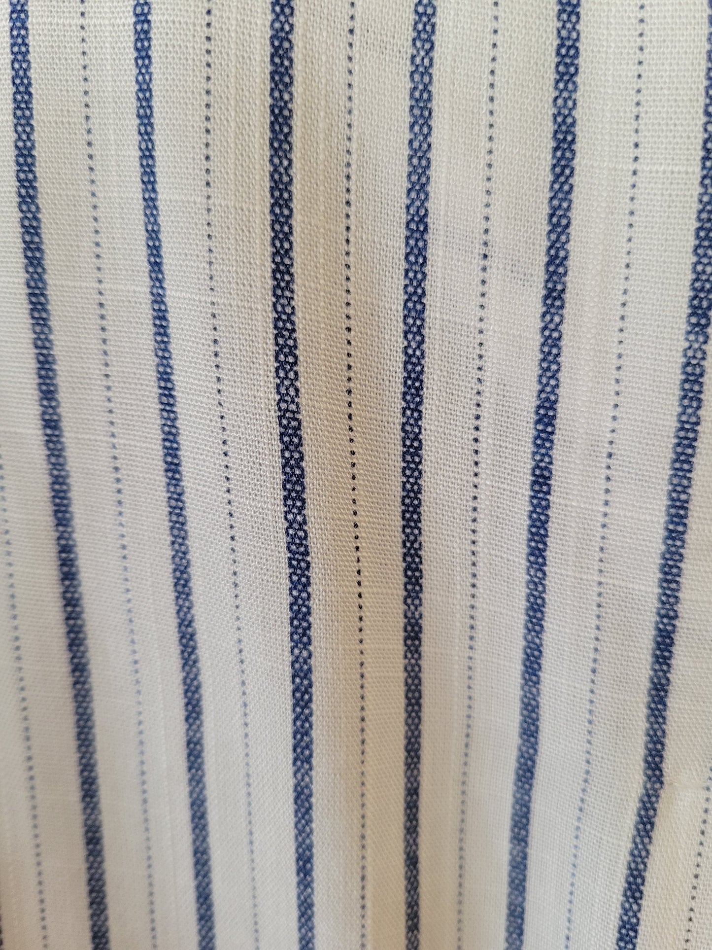 White Navy Ticking Slub Top - White Owl Creek Boutique