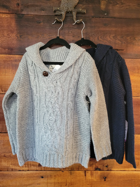 Boy's Cable Knit Sweater - White Owl Creek Boutique