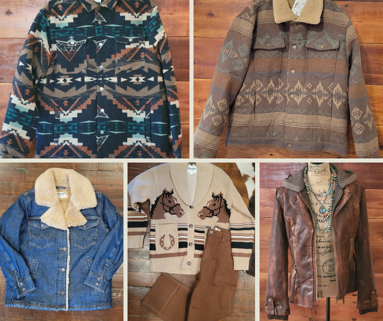 Rhonda Stark Blazer red, tan, brown