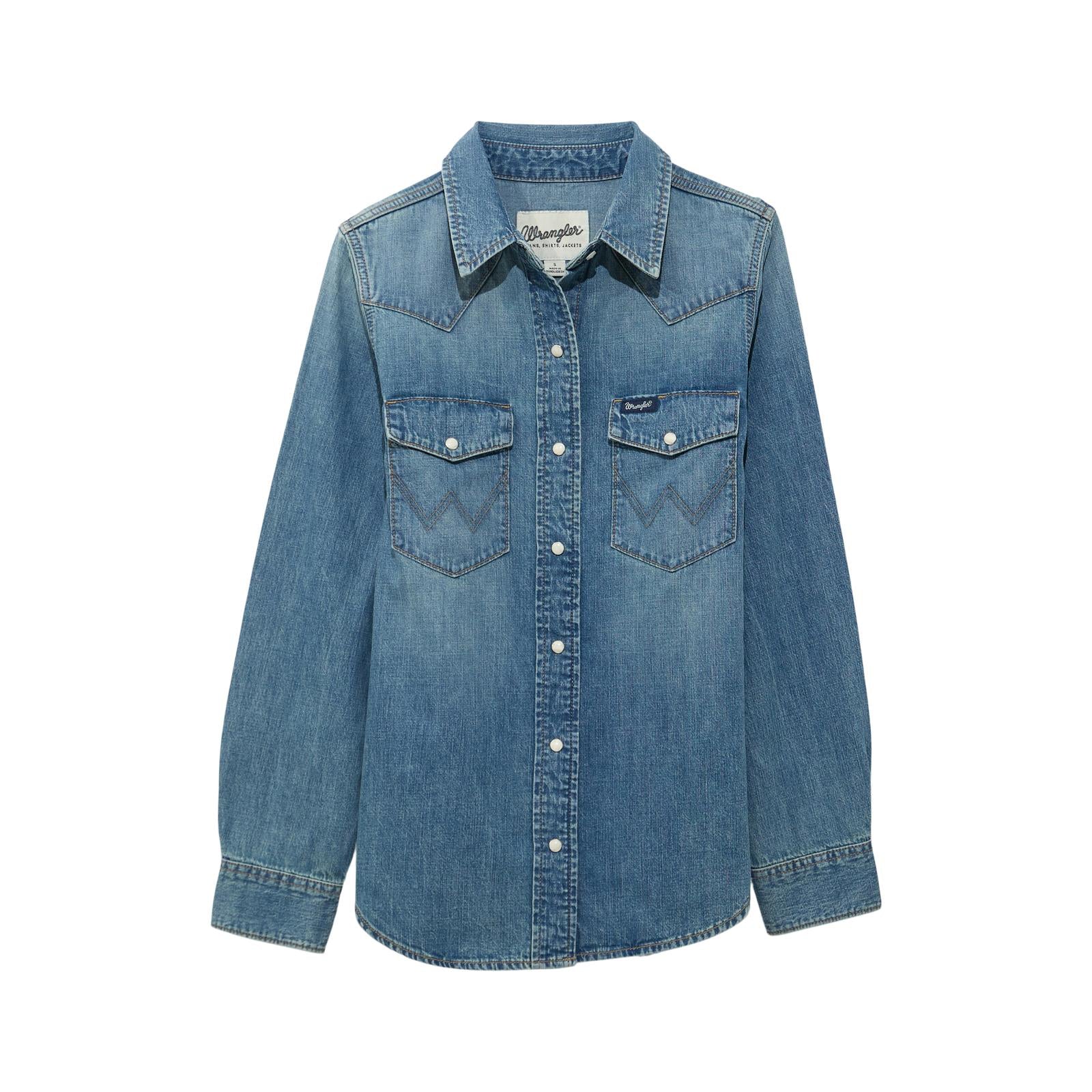 Wrangler Denim Snap Shirt - White Owl Creek Boutique