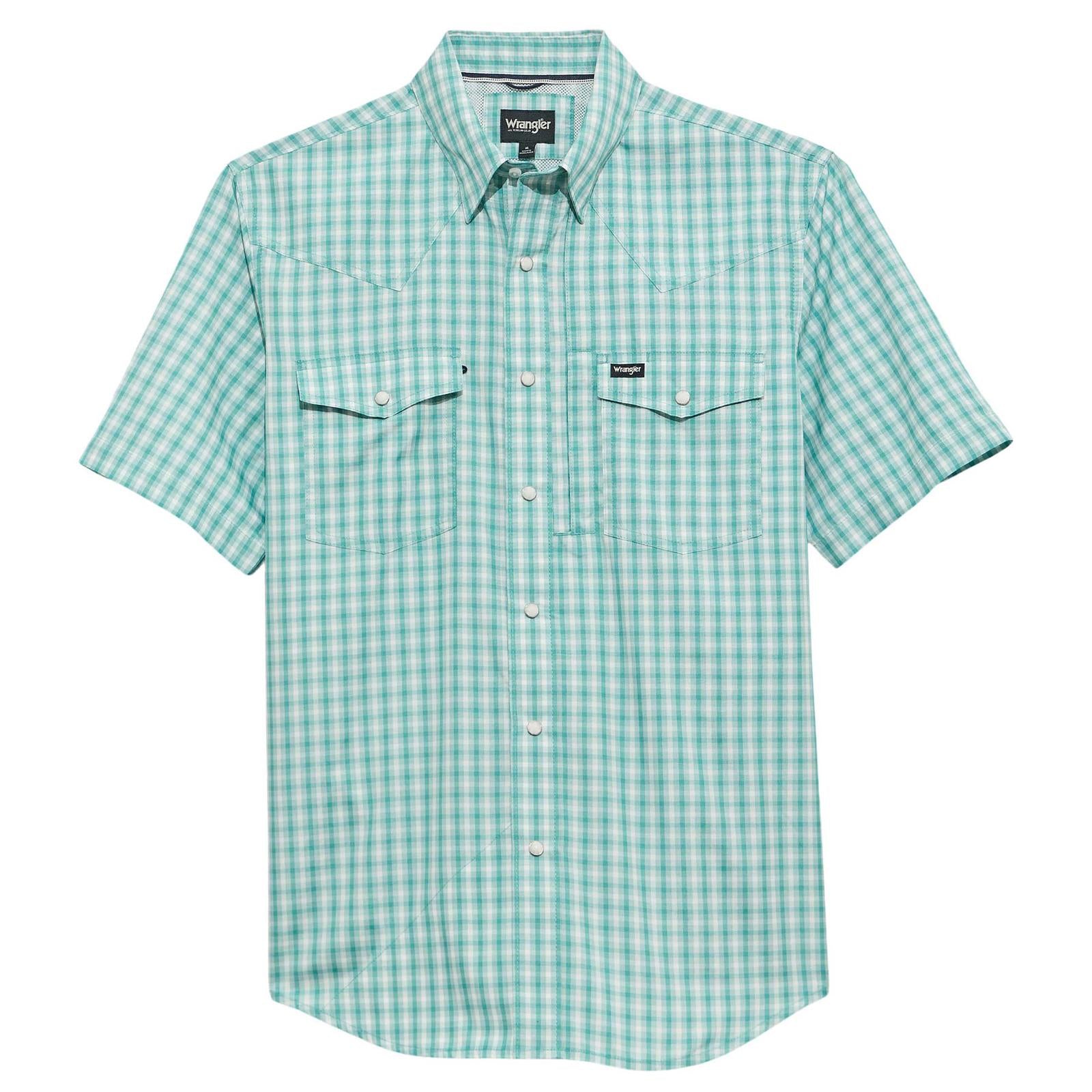 ATG -x- Wrangler® Short Sleeve Western Performance Shirt - Latigo Bay Plaid - 112375131 - White Owl Creek Boutique