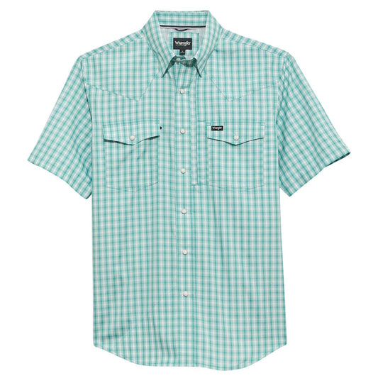 ATG -x- Wrangler® Short Sleeve Western Performance Shirt - Latigo Bay Plaid - 112375131 - White Owl Creek Boutique