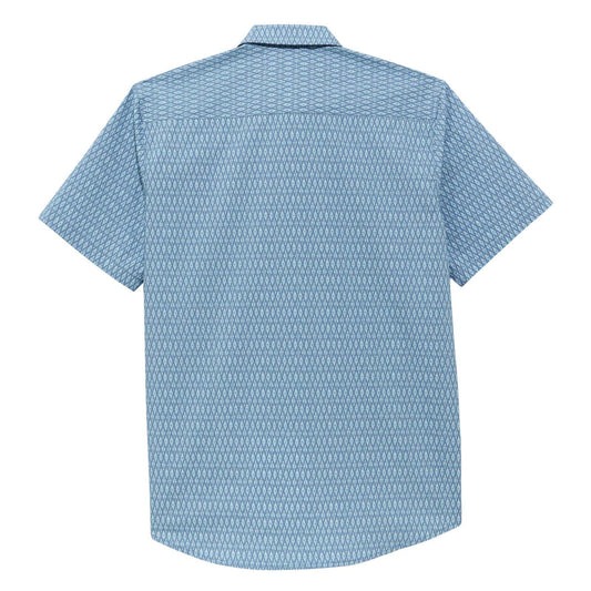 ATG -x- Wrangler® Short Sleeve Hike to Fish Shirt - Ditsy Ombre Ikat Blue - 112375142 - White Owl Creek Boutique