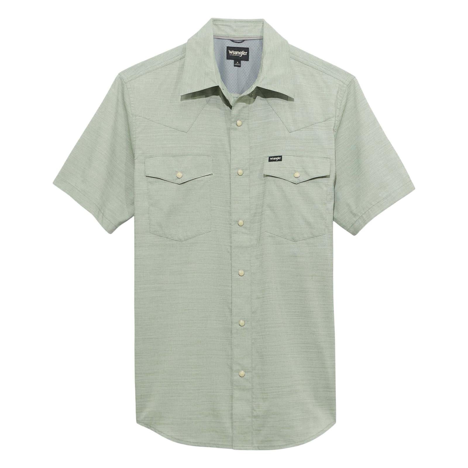 ATG -x- Wrangler® Short Sleeve Drover Utility Shirt - Iceberg Green - White Owl Creek Boutique