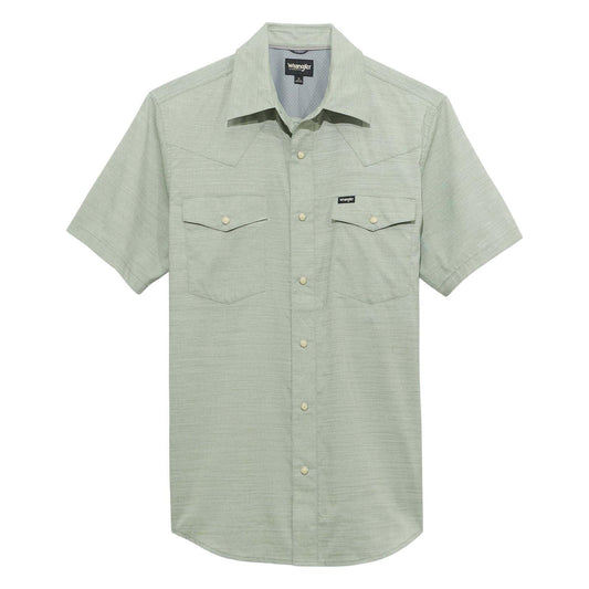 ATG -x- Wrangler® Short Sleeve Drover Utility Shirt - Iceberg Green - White Owl Creek Boutique